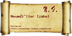 Neumüller Izabel névjegykártya